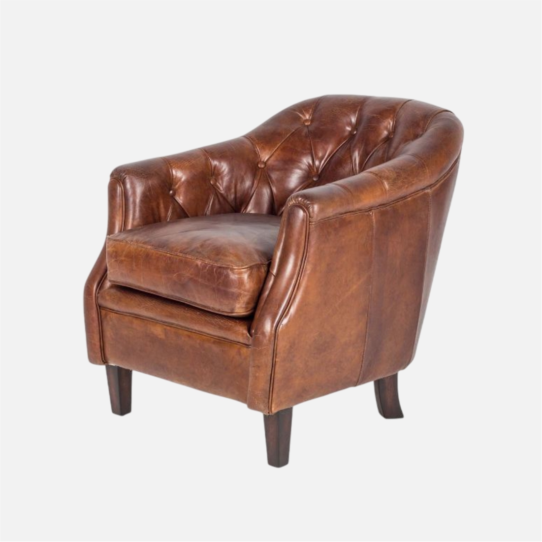Second image of Vintage Brown Leather Chesterfield Club Chair