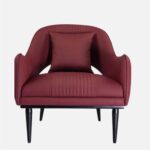 Modern Navy Blue Fabric Accent Chair