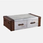 Aviator Trunk Coffee Table with Leather Corners