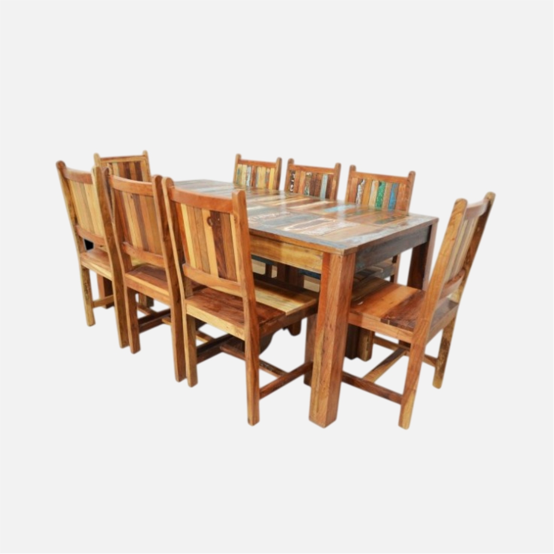 Second image of Large Reclaimed Wood Dining Table with 8 Chairs
