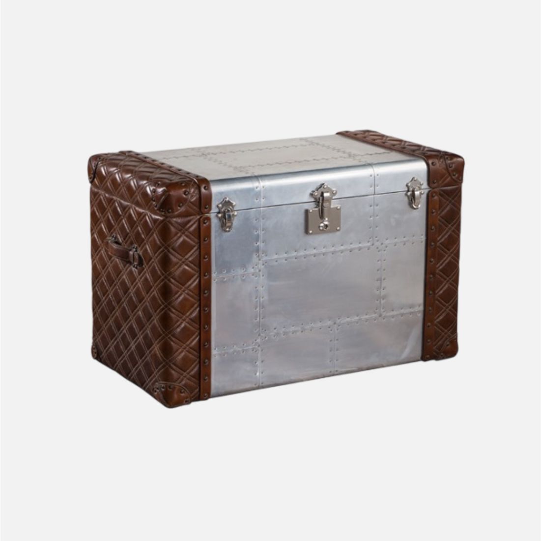 Aviator Storage Trunk with Leather Corners