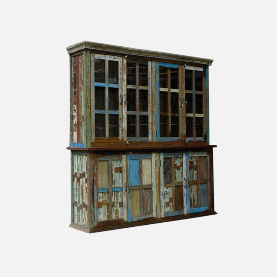 Large Reclaimed Wood Display & Storage Cabinet