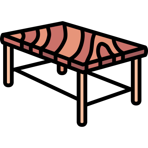 Iron frame with wooden top